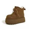 Botas de Nieve de Suela Gruesa Forradas de Felpa para Mujer, Nuevos Zapatos de Algodón Cálidos Versátiles de Caña Alta para Invierno 2026, Botines con Aumento Oculto de Altura para Mujer
