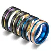 2023 Nuevo Anillo de Combinación para Hombre de Dos Tonos Intercolor con Borde Inclinado Joyería Anillo Meñique Fabricante de Origen