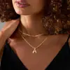 Colar de Letras Bolha Transfronteiriço Pingente de Letra Personalizado Colar com Corrente Tipo Clipes de Papel Joia de Feriado para Mulheres