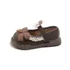 Zapatos Individuales Lindos de Niña Gato KT Estilo Retro con Lazo de Encaje Suela Suave Antideslizantes Mary Janes para Bebé Zapatos de Cuero