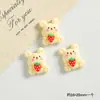 Color té de leche Mika oso de café resina accesorios pequeños hechos a mano DIY agujero de refrigerador hebilla de zapato accesorios para el cabello