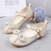 Sapatos de Couro para Meninas 2026 Primavera Novos Sapatos de Princesa Florais com Solas Macias para Crianças Pequenas e Maiores