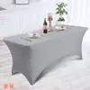 Capa de mesa elástica lisa para mesa retangular, cobertura total, para casamentos, banquetes e eventos, comércio exterior transfronteiriço da Amazon, atacado do fabricante