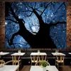 Fondo de tela de cielo estrellado lunar tela colgante ins lienzo para habitación tapiz de sala de estar pared de fondo de mesita de noche tela para pared de dormitorio de celebridad de internet