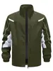 Jaqueta corta-vento com capuz masculina transfronteiriça esportiva casual para atividades ao ar livre, modelagem solta, versátil, moderna, com retalhos, comércio exterior