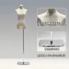 Loja de Roupas Estilo Coreano Manequim para Exposição de Roupas Manequim Feminino de Camurça Meio Corpo Suporte para Manequim Suporte de Exposição de Corpo Humano Completo
