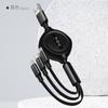 Cabo de Dados Retrátil Três-Em-Um Cabo de Carregamento Rápido Adequado para Apple V8 Android Interface Tipo-C Cabo USB de Carregamento para Celular P