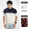 Polo de Tricô Masculino de Luxo Leve Manga Curta Estilo Old Money Verão Business Casual Camiseta Polo Listrada Masculina para Homens
