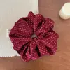 Goma para el Pelo de Lunares Rojos Dulces para Mujer, Lazo para Moño, Cuerda para el Pelo Simple y Elegante, Accesorio para el Cabello de Goma de Alta Gama