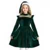 Vestido Largo con Volantes Manga Larga Princesa Navidad Ropa Infantil Vestido para Fiesta Navideña Niñas Malla