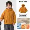 Jaqueta Europeia Masculina de Inverno com Forro de Veludo Top Estilo Inverno Engrossada Nova Roupa Infantil para Meninos Roupas Infantis para Bebês