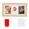 Porta-Retrato de Mão e Pé de Bebê Transfronteiriço Porta-Retrato de Madeira Comemorativo com Argila de Pegada de Patas de Gato e Cachorro Pet Suporte de Exibição