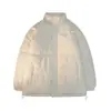 2026 Inverno Novo Jaqueta Masculina de Algodão Estilo Coreano Cor Sólida Simples Acolchoada Grossa Quente Gola Alta Solta Jaqueta Acolchoada de Algodão Roupa Exterior Masculina