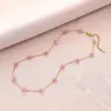 Europa y Estados Unidos moda fresca versátil collar para parejas de hombres y mujeres pétalo de cristal dulce cadena de clavícula de acero de titanio accesorios