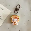 Llavero Colgante de Gato Sándwich 3D de Dibujos Animados Lindo Accesorio Decorativo para Bolsos de Niña Pequeño Regalo para Mejores Amigas