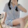 Sudeste Asiático Verano Popular Rayas Canela Perro Pijamas Femenino Dibujos Animados Estudiantes Exportación Transfronteriza Ropa para el Hogar