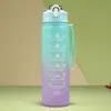 Taza Espacial Portátil Taza de Agua para Estudiantes Color Degradado Femenino Verano al Aire Libre Verano para Niños Botella de Agua Deportiva de Gran Capacidad con Popote