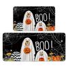 Alfombra de Cocina de Halloween Temu Transfronteriza Horror Esqueleto Calabaza Hogar Absorbente Resistente a la Suciedad Felpudo Largo