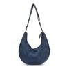 Bolso de Lona Artístico Casual Estilo Japonés Moda Bolso de Mezclilla Tipo Bollo para Mujer Bolso de Hombro Cruzado Simple Trendy Casual