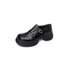 Versión de piel de oveja~mocasines de tamaño pequeño, suela gruesa para mujer, sin cordones, planos de tacón grueso, nuevo estilo 2026, zapatos pequeños de cuero con suela de plataforma