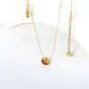 Collar de Corazón Rojo para Niñas, Colgante en Forma de Corazón con Goteo de Aceite, Joyería a Juego para Fiestas, Elegante Retro, Cadena para Clavícula de Lujo Accesible para Mujeres