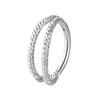 Anillo para la Nariz de Acero Inoxidable 316 de Doble Giro Estilo Europeo y Americano Piercing Espiral Anillo para el Tabique Nasal Aro sin Costuras Pendiente para el Cartílago Joyería