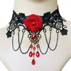 Collar de encaje negro punk europeo y americano de AliExpress Cadena gótica para la clavícula Accesorios de moda retro exagerados Collar falso