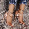 Tacón Juti para Mujer en stock comercio exterior talla extra Zapatos de Mujer todo el año 2021 primavera y verano punta cuadrada Sandalias de tacón alto para Mujer