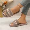 Chinelos de Algodão Casuais Outono/Inverno Flor Plush Solado Grosso Casa Macio Tridimensional Chinelos Peludos Decoração Feminina Uso Externo