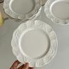 Prato de sobremesa de flor em relevo de 8 polegadas prato de cerâmica prato de bolo de sobremesa bonito restaurante doméstico prato de comida ocidental atacado