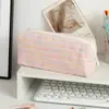 Estilo Novo Estojo Pequeno Estilo Chanel Grande Capacidade Estojo para Estudante Estilo Ins Alto Valor de Cor Bolsa de Armazenamento Bolsa de Armazenamento de Lã para Desktop
