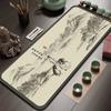 Toalha de Mesa Estilo Chinês com Bandeira de Chá Absorvente Secagem Rápida Tapete de Chá Doméstico Alta Qualidade Toalha de Mesa Longa Não Lavável Chá Zen Pano de Chá