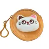 Bolsa de monedas de gatito de peluche de dibujos animados, bolsa para auriculares, bolsa de almacenamiento de mano para estudiantes, mini cartera de nicho, accesorios colgantes