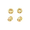Anel de Ouro Real 18K com Zircônia Diamantada Separado por Contas Roda de Ouro Contas Quadradas Escada Coração Contas Soltas Acessórios para Miçangas DIY C45