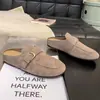 Mocasines Retro Perezosos de Media Piel 2026 Tendencia Otoño Gamuza Melard Suela Suave Aumentadores de Altura Estilo Birkenstock Zapatos para Mujer para Uso al Aire Libre