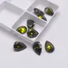 Colgante de Piedra Preciosa Verde Oliva en Forma de Gota Accesorio de Joyería Accesorio de Piedra Principal Zircón Verde en Forma de Pera Cz Piedra Suelta