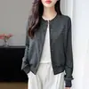 Nueva Colección Primavera/Otoño 2026: Moda Femenina Moderna y Popular, Top Rayado Retro de Manga Larga, Ropa Exterior Ajustada