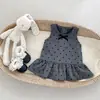 Nuevo Conjunto de Otoño para Niñas: Vestido sin mangas de lunares con elegante lazo y camisa base, conjunto de dos piezas