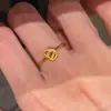 Anillo de la Fortuna en Forma de Calabaza Cepillada Estilo Chino Nuevo, Chapado en Oro de 24K, Conserva el Color, Joyería Versátil, Lujo Ligero, Exquisito