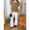 3º Manhã Outono Novo Cardigan Colete Tricô Torcido Vazado Retro Coreano ZY4463