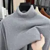 Suéter de Punto de Cuello Alto Grueso de Alta Elasticidad de Color Sólido Otoño/Invierno Moda Masculina Versátil Capa Base Cálida para Hombre Amigable con la Piel Negocio