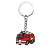 Colgante Creativo de Llavero con Forma de Camión de Bomberos de Dibujos Animados, Colgante de Bolsa Suave de PVC, Llavero, Adorno