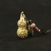 Metal Latão Auspicioso Cabacinha Oca Chaveiro Dragão Duplo Ruyi Pingente de Cabacinha Pingente de Chave de Carro Acessórios com Padrão de Dragão