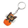 Decoraciones de Llavero de Murciélago Fantasma Calabaza de Halloween Transfronterizas Colgante de Madera de Gato Sagrado Calavera Araña