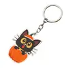 Decoración de Llavero de Murciélago Fantasma Calabaza de Halloween Gato Calavera Araña Colgante de Madera Transfronterizo