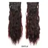 Peluca Europea y Americana Transfronteriza Set de 6 Piezas Clip-In Cabello Largo Rizado Onda de Agua Pieza de Repuesto para el Cabello para Mujeres Peluca Rizada Ondulada Pieza de Cabello
