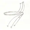Pulsera de Brazo Metálica Brillante Transfronteriza Europea y Americana, Brazalete de Brazo Abierto de Ola de Moda de Nicho, Popular en Europa y América, Decoración de Brazo