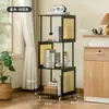 Estantería de esquina, estante de almacenamiento de pie, estante de exhibición de almacenamiento para el hogar de hueco estrecho móvil, estantería giratoria simple para sala de estar