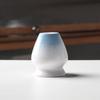 Tazón de taburete matcha de estilo japonés transfronterizo color degradado herramienta de té de punto tazón de té a rayas de cerámica soporte para té 100 benli