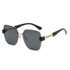 Nuevas Gafas de Sol Sin Marco, Gafas de Corte de Lujo Ligero, Gafas de Sol de Marco Grande Retro a la Moda, Gafas de Sol con Cadena para Mujer